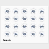 Starfish strand bruiloft Kustmarine blauw Ronde Sticker (Vel)