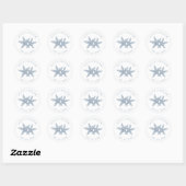 Starfish strand bruiloft kuststof blauw ronde sticker (Vel)