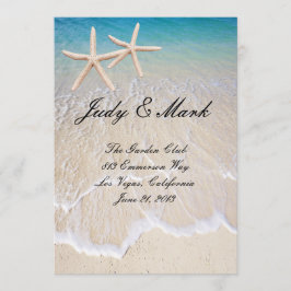 Starfish strand bruiloft menu Kaart