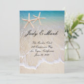 Starfish strand bruiloft menu Kaart (Staand voorkant)