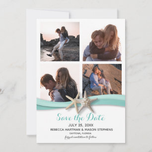 Starfish strand bruiloft Multi Foto Save The Date
