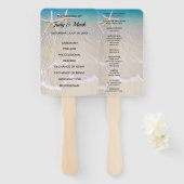 Starfish strand bruiloft programma fans handwaaier (Voorkant en achterkant)