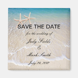 Starfish strand bruiloft Save the date magneet