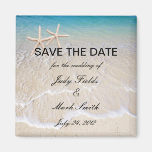 Starfish strand bruiloft Save the date magneet