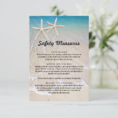 Starfish strand bruiloft veiligheidsmaatregelen informatiekaartje (Staand voorkant)