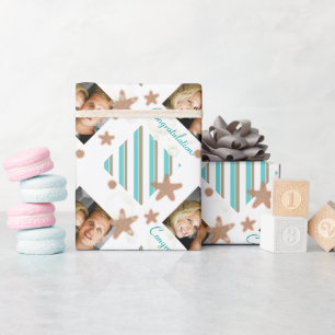 Starfish strand foto blauwe koraalivoor cadeaupapier