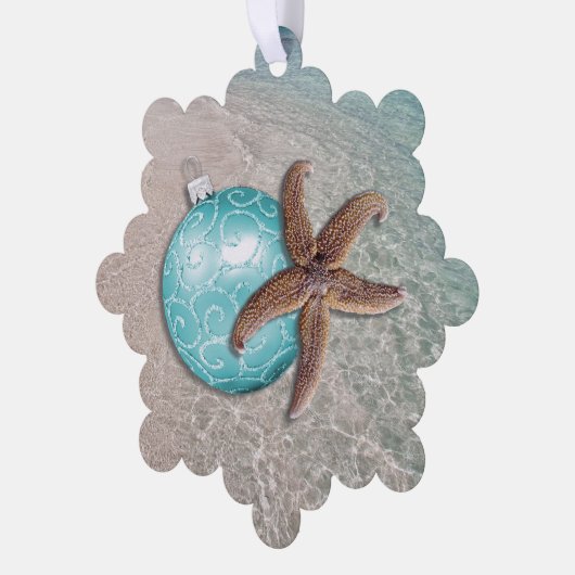 Starfish strand kerstversiering Kaart (Links)