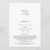 Starfish strand Monogram huwelijksroute Programmakaart (Voorkant)