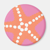Starfish strand oceaan preppy roze Sinaasappel ple Magneet (Voorkant)