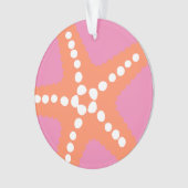 Starfish strand oceaan preppy roze Sinaasappel ple Ornament (voorkant)