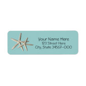 Starfish strand retour adreslabel etiket (Voorkant)
