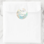 Starfish strand thema bruiloft gunst "Voor u" Ronde Sticker (Tas)