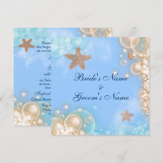 Starfish strand tropische ivoor kaart (Voorkant / Achterkant)