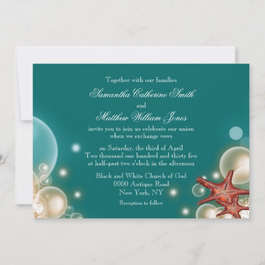 Starfish strand trouwdag verloving jubileum kaart (Achterkant)