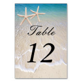 Starfish strand trouwtafel plaats kaart (Voorkant)