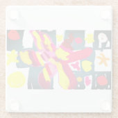 Starfish  style  glazen onderzetter (Achterkant)