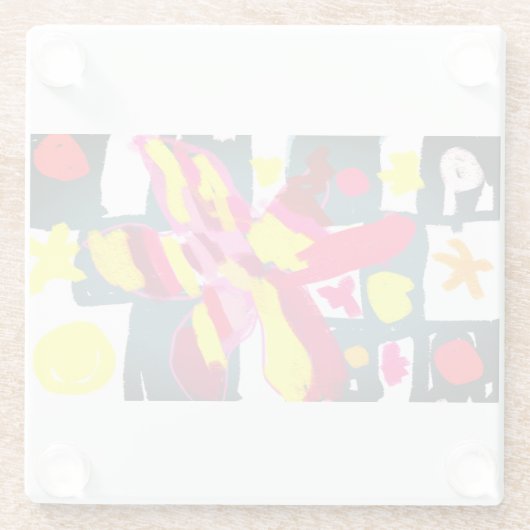 Starfish  style  glazen onderzetter (Achterkant)