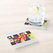 Starfish  style  glazen onderzetter (Schuin)