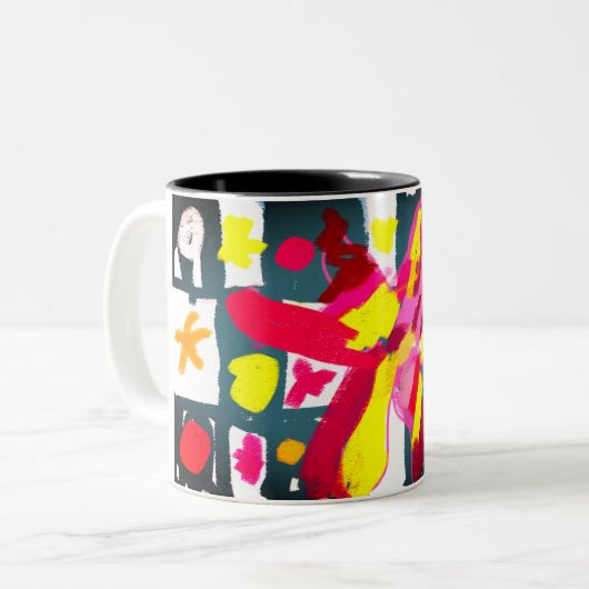 Starfish  style  tweekleurige koffiemok (Voorkant links)