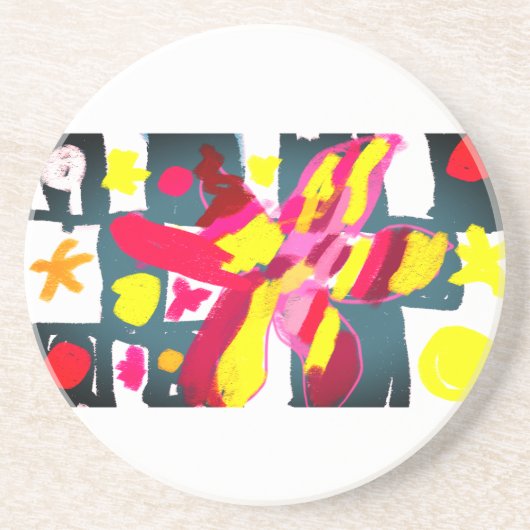 Starfish  style  zandsteen onderzetter (Voorkant)