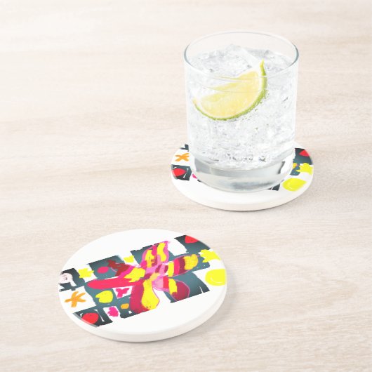 Starfish  style  zandsteen onderzetter (Zijkant)