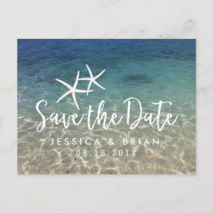 Starfish Summer Beach Weddenschap Save the Date Aankondigingskaart