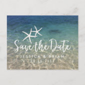 Starfish Summer Beach Weddenschap Save the Date Aankondigingskaart (Voorkant)