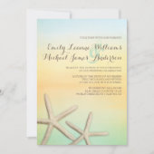 Starfish Sunset Beach Tropische bruiloft uitnodigi Kaart (Voorkant)