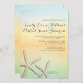 Starfish Sunset Beach Tropische bruiloft uitnodigi Kaart (Voorkant / Achterkant)