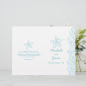 Starfish & swirls blue trouwprogramma's (Staand voorkant)