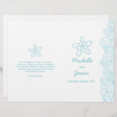 Starfish & swirls blue trouwprogramma's (Voorkant / Achterkant)