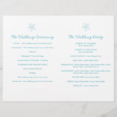 Starfish & swirls blue trouwprogramma's (Achterkant)