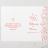 Starfish & swirls koraalwittrouwprogramma's (Voorkant)