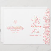 Starfish & swirls koraalwittrouwprogramma's (Voorkant / Achterkant)