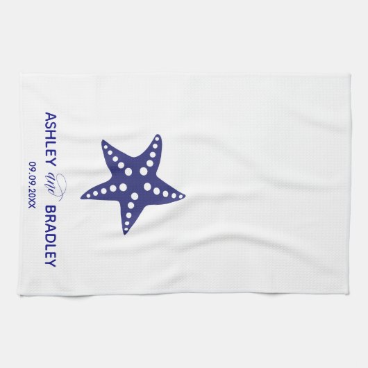 Starfish Tea Towel, keukenhanddoek voor bruiloft (Horizontaal)