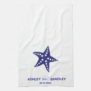 Starfish Tea Towel, keukenhanddoek voor bruiloft