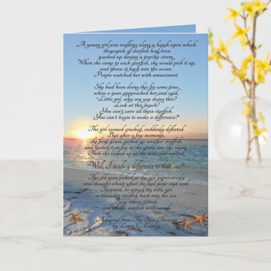 Starfish thrower-wenskaart kaart (Gele Bloem)