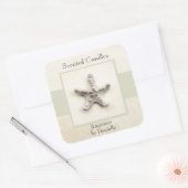 Starfish tranquil zee zelfgemaakte kaarsenlabel vierkante sticker (Envelop)