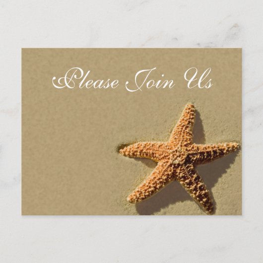 Starfish Tropical event and Weduwen Invitation Uitnodiging Briefkaart (Voorkant)