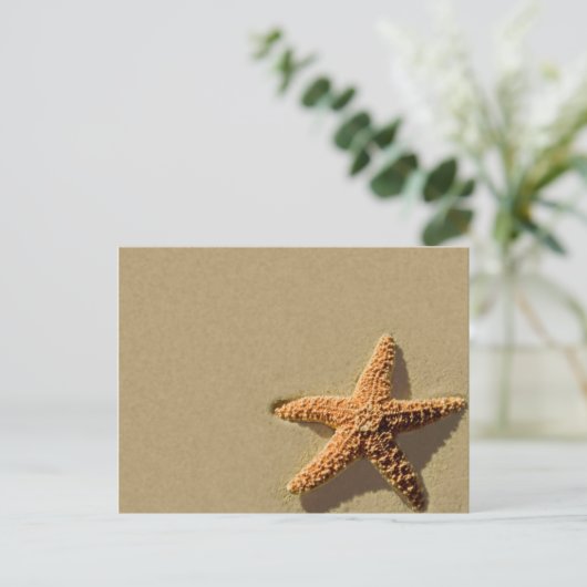Starfish Tropical Event Beach Weduwuitnodiging Briefkaart (Staand voorkant)
