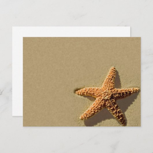 Starfish Tropical Event Beach Weduwuitnodiging Briefkaart (Voorkant / Achterkant)