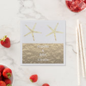Starfish Tropical Gold Silver White Custom Wedding Servet (Insitu)