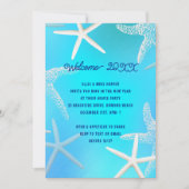 Starfish Tropical New Years Eve Party nodiging Kaart (Voorkant)