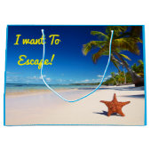Starfish Tropical Sandy Beach Palm Tree Island Groot Cadeauzakje (Voorkant)