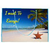 Starfish Tropical Sandy Beach Palm Tree Island Groot Cadeauzakje (Achterkant)