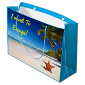Starfish Tropical Sandy Beach Palm Tree Island Groot Cadeauzakje (Achterkant Gekanteld)