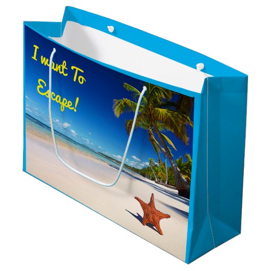 Starfish Tropical Sandy Beach Palm Tree Island Groot Cadeauzakje (Voorkant Gekanteld)
