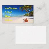 Starfish Tropical Sandy Beach Palm Tree Island Visitekaartje (Voorkant / Achterkant)