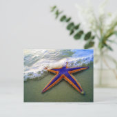 Starfish Tropical Sandy Beach Zee Wave Briefkaart (Staand voorkant)