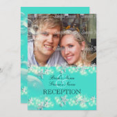 Starfish turquoise blue bruiloft kaart (Voorkant / Achterkant)